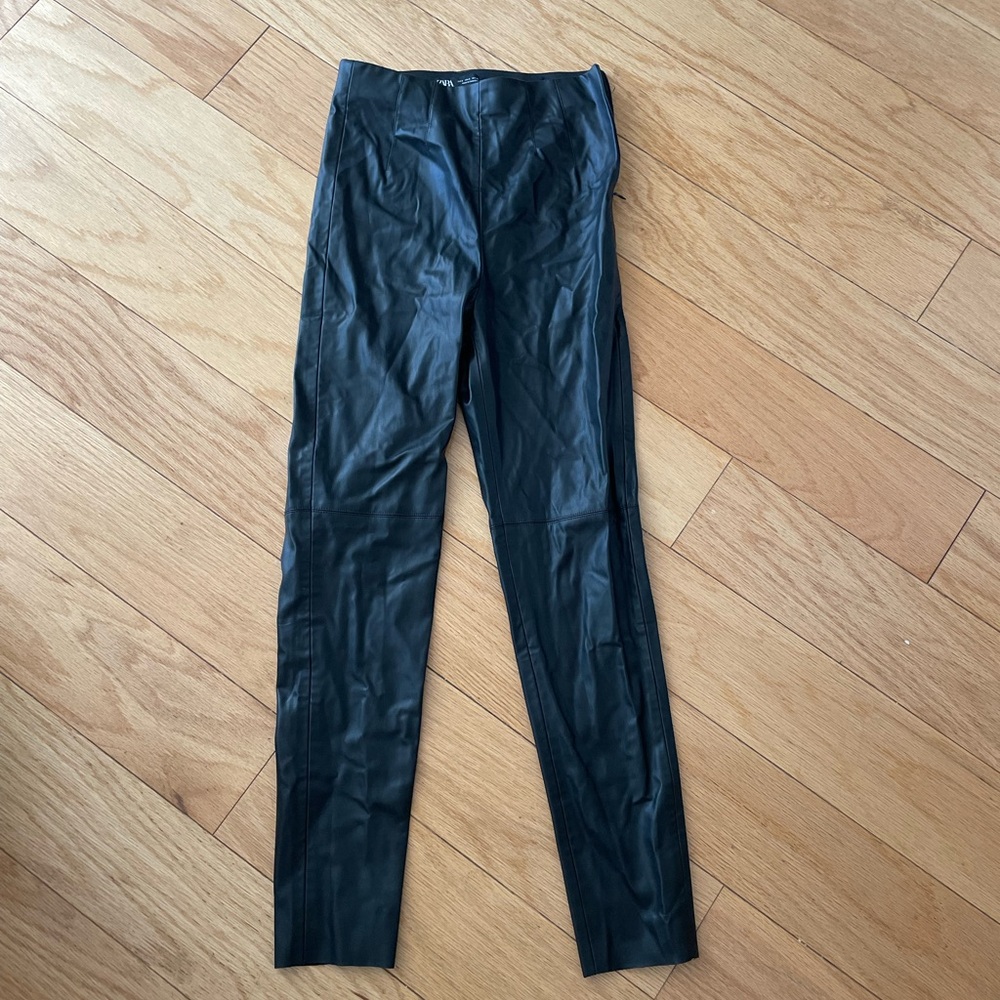Zara leather leggings
